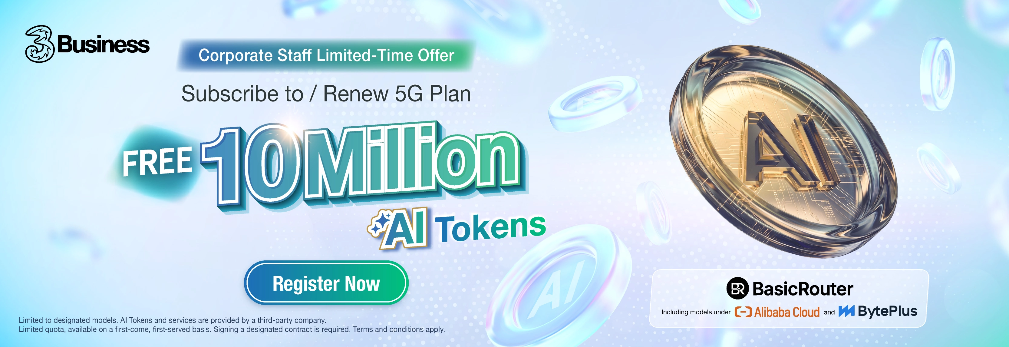 Corporate Staff Limited-Time Offer. Subscribe to / Renew 5G Plan. FREE 10 Million Al Tokens.