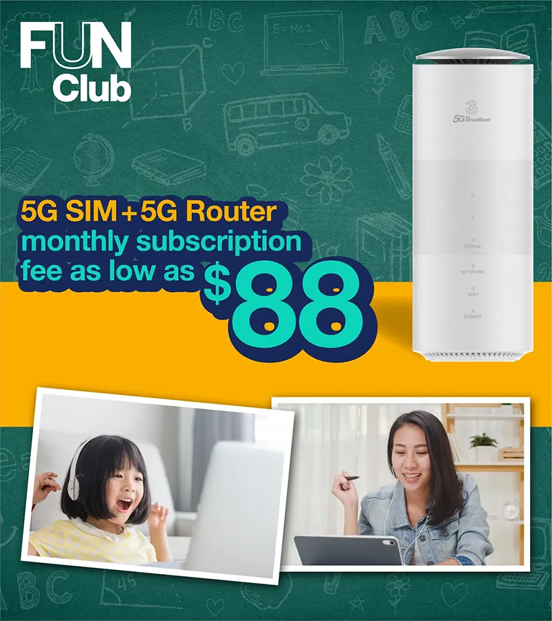 5G SIM + 5G Router monthly subscription fee as low as $88