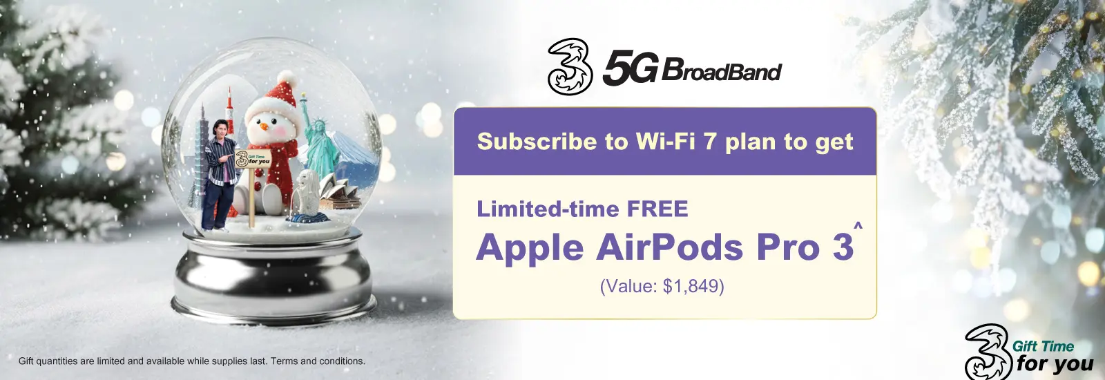 Limited-time FREE up to 4-month monthly fee or AirPods Pro 3, subscribe NOW and enjoy router rental fee waiver!