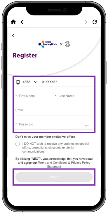 link up MoneyBack App account step 5