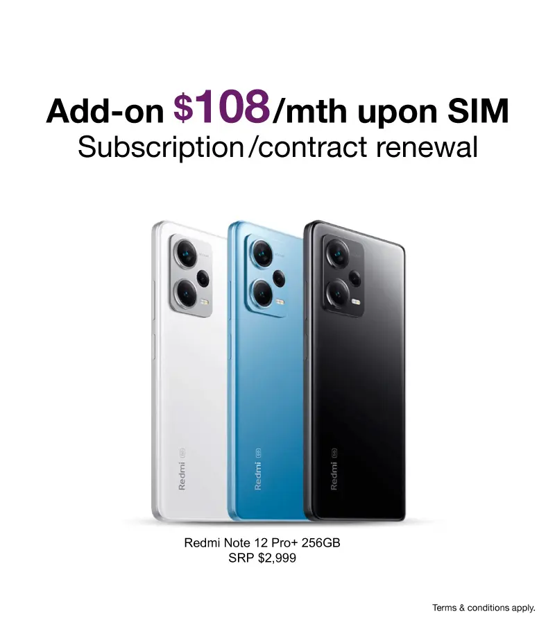 Add-on $108/mth upon SIM Subscription / contract renewal