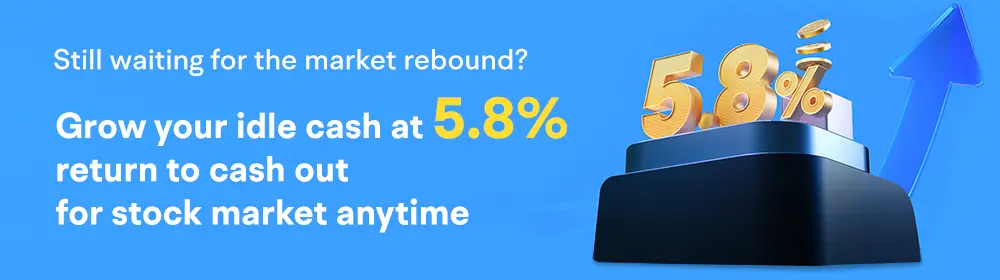 Grow your idle cash at 5.8% return
  to cash out for stock market anytime