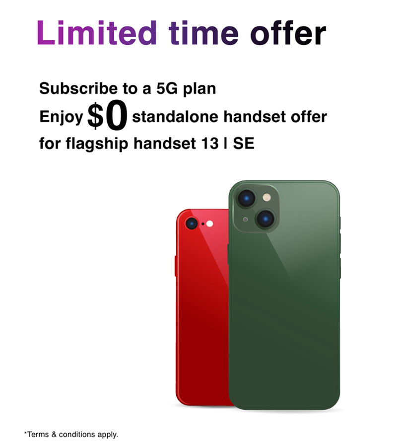 Limited time offer. $0 Handset price Monthly fee $298 up with local data 30GB up per month.