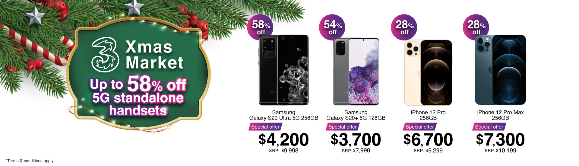 Xmas Market. Up to 58% off 5G standalone handsets.