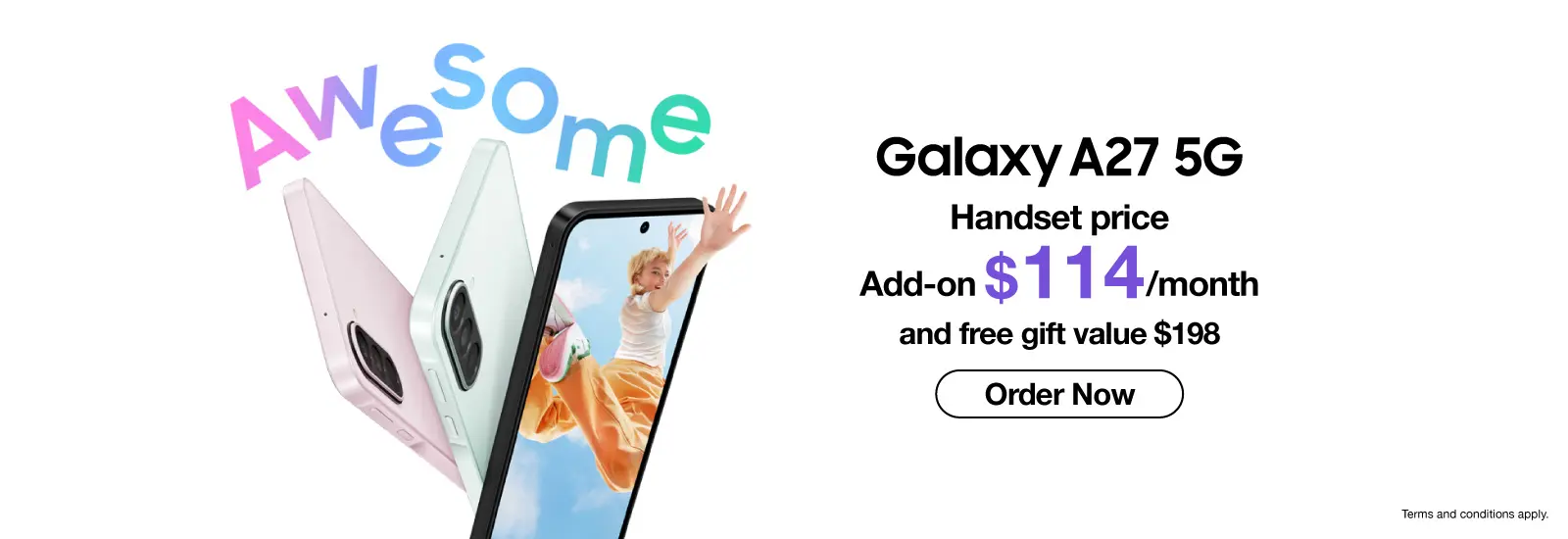 Handset price $114/month upon SIM Subscription / contract renewal.