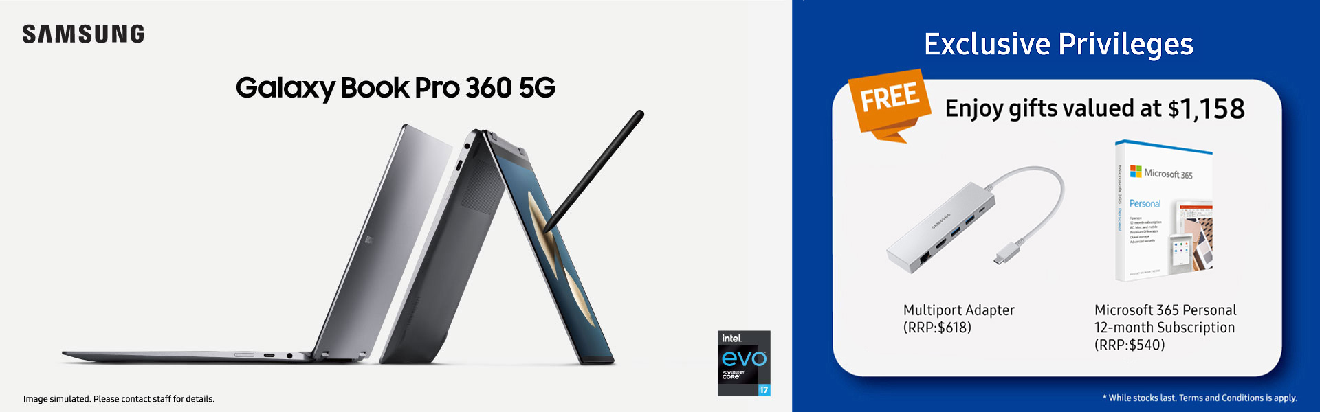 Up to $1,800 Standalone Discount upon 5G SIM subscription / contract. Pre-order to free value $1,544 Gifts.