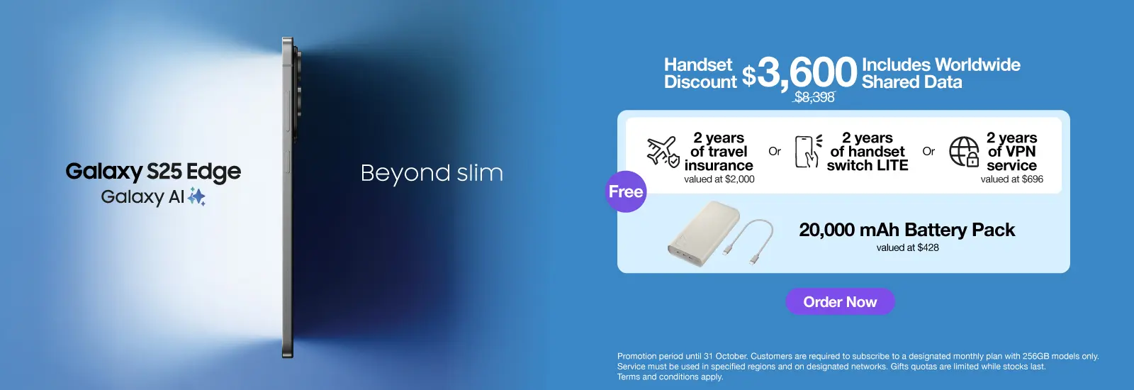 New WORLD PLAN monthly Plan - Subscription to enjoy HK and Global Shared Data, roaming voice minutes and handset discount $3,600