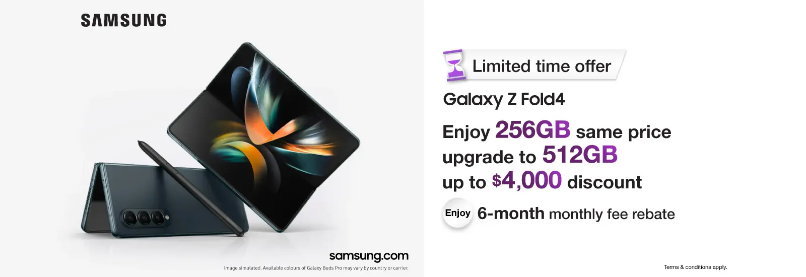 $0 Handset price Monthly fee $378 up. Pre-order to enjoy up to total value $1,536.