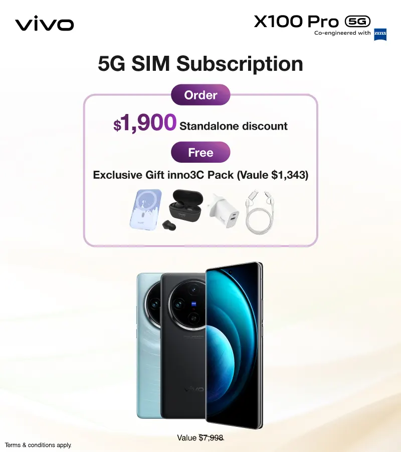 $1,900 Standalone Discount upon 5G SIM Subscription / contract renewal. Free delivery.
