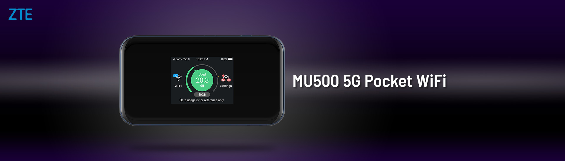 ZTE MU500 5G Pocket WiFi - Add-on $118/mth up upon 5G SIM Subscription