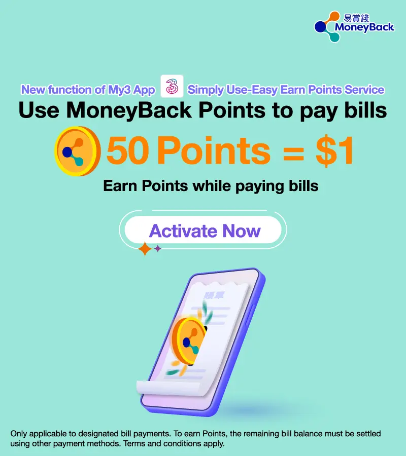 Use MoneyBack Points to pay bills