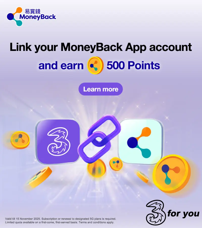 Link up MoneyBack App account and earn 500 Points