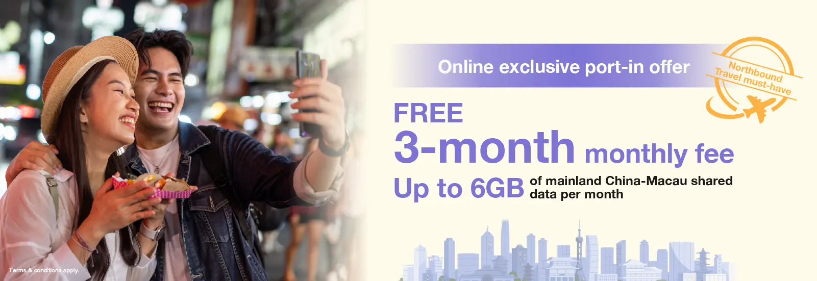 Port-in to 3HK 5G designated SIM plan, enjoy FREE 6-month for 5G plan at just $100/30GB!