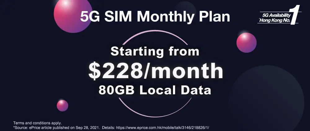 5G SIM Monthly Plan - starts from $228/month. Selected credit card cardholders and MoneyBack members can enjoy extra privilege!